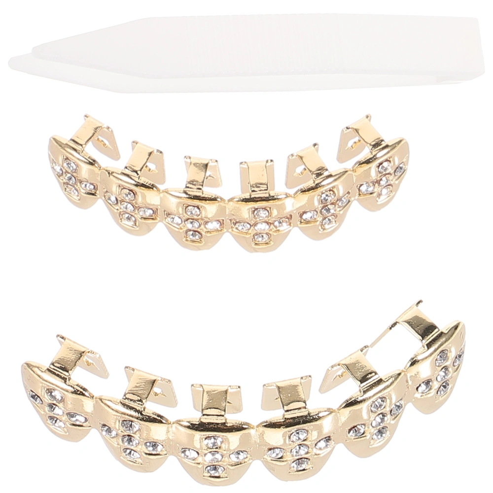 1 Set Metal Teeth Grills Mouth Teeth Top Grill Caps Hip Hop Party Accessories Rappers Teeth Grills