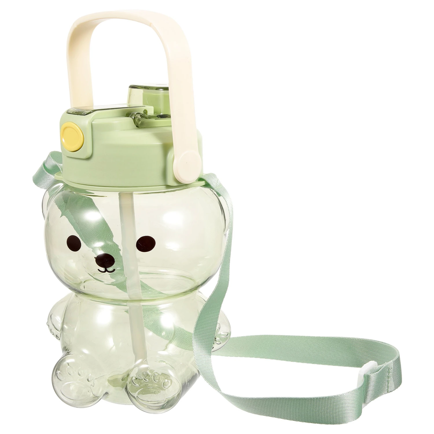Bear Water Bottle Large Bear Shaped Cute Drinking Bottle Travel Drinking Water Cup with Straw