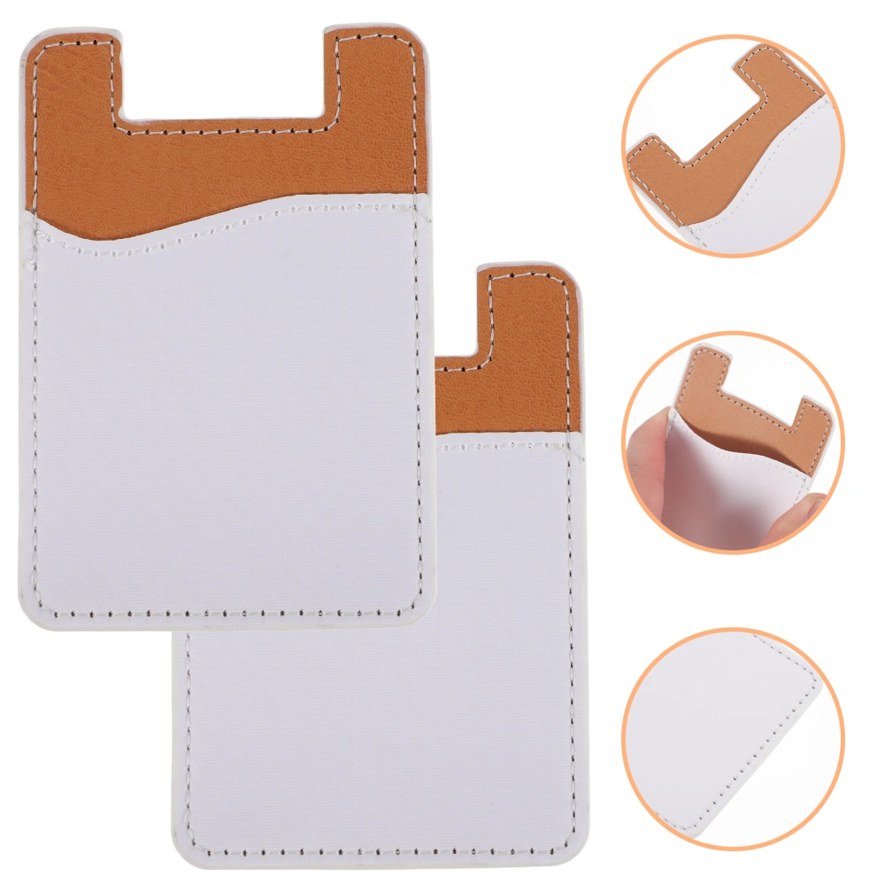 2pcs Sublimation Smartphone Wallets PU Phone Wallet Sleeve Adhesive Phone Back Card Holder