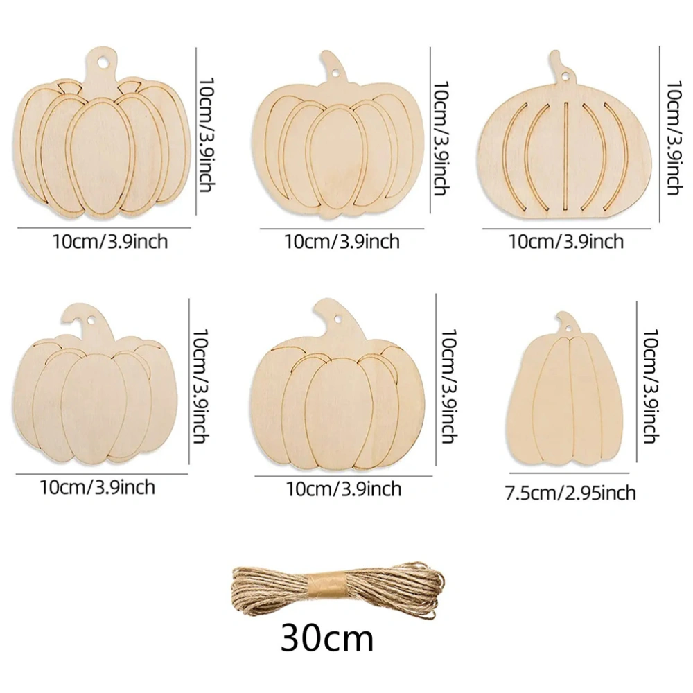 1 Set Pumpkin Shaped Cutout Graffiti Wooden Chip Wooden Pumpkin Shape Slice