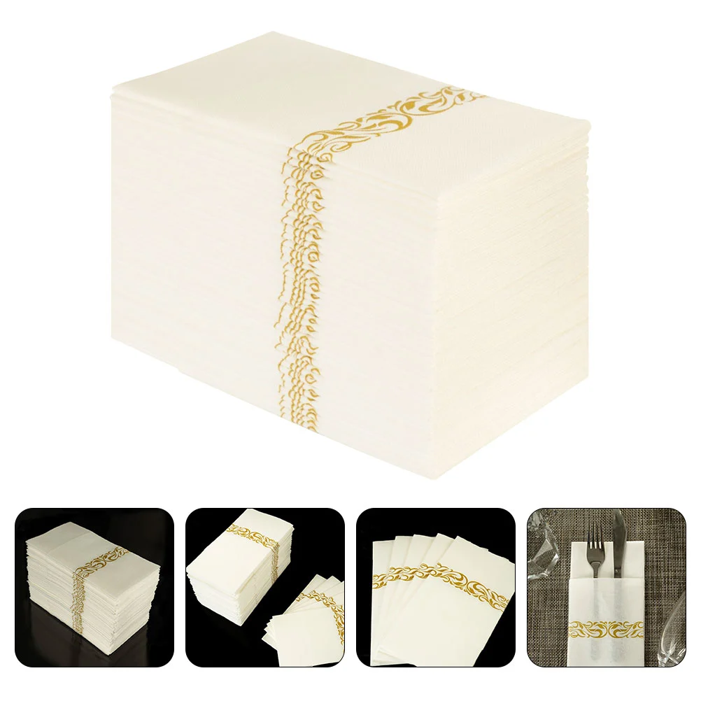 50Pcs Table Disposable Napkins Cutter Packaging Papers Wrapping Napkins for Fork