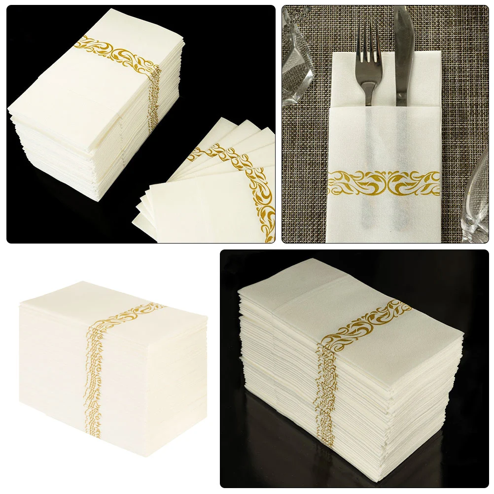 50Pcs Table Disposable Napkins Cutter Packaging Papers Wrapping Napkins for Fork