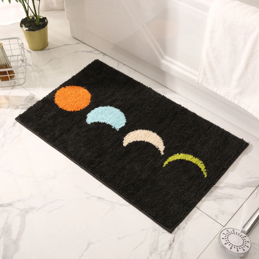 Household Entryway Mat Anti-skid Polyester Floor Mat Bathroom Use Water Absorbent Pad for Daily Use