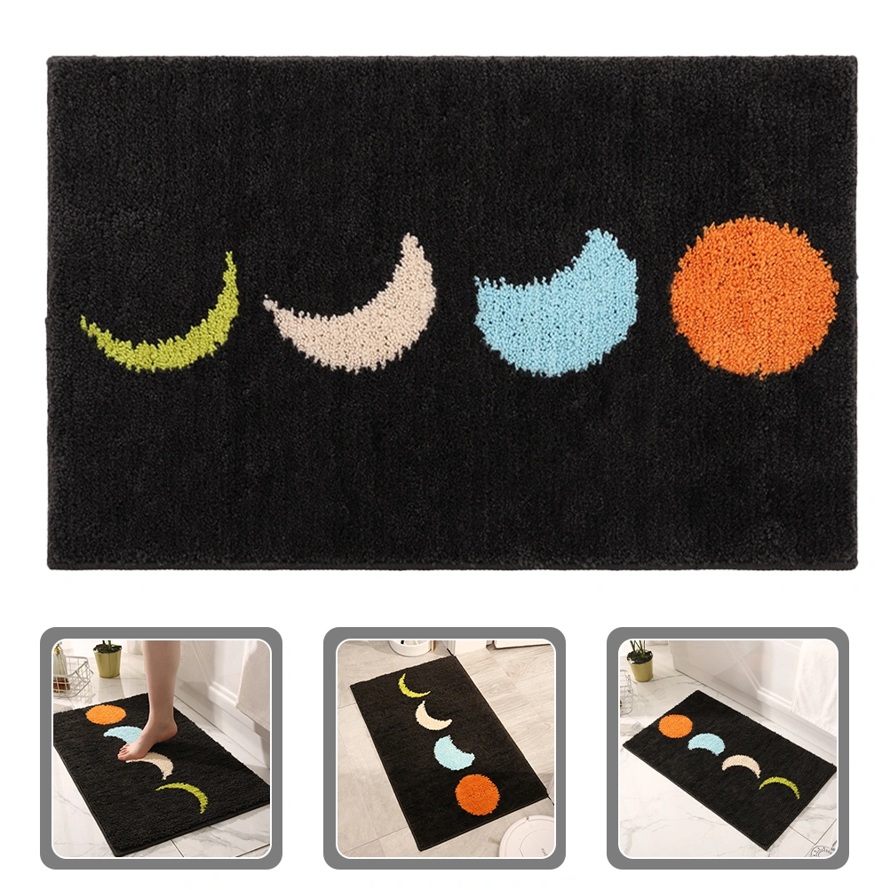 Household Entryway Mat Anti-skid Polyester Floor Mat Bathroom Use Water Absorbent Pad for Daily Use