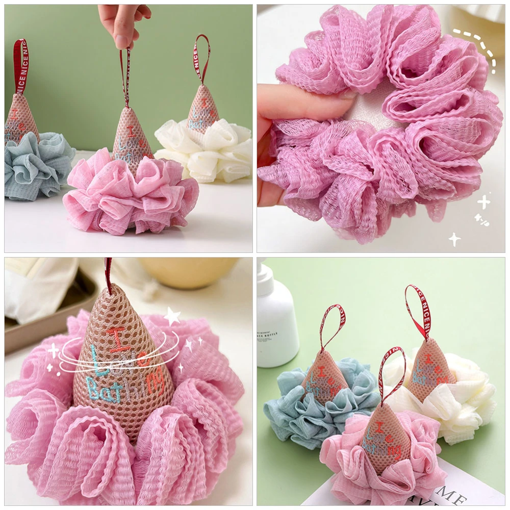 2pcs Shower Loofah Ice Cream Shape Exfoliating Loofah Sponge For Shower