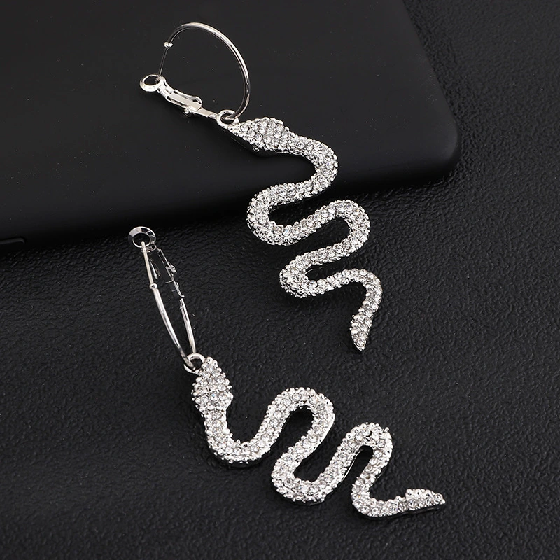1 Pair Snake Earrings Rhinestone Snake Dangle Earrings Decorative Earrings Women Earrings