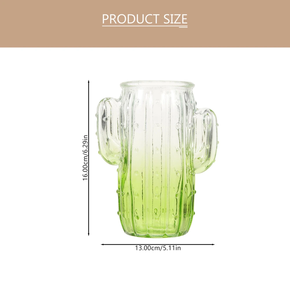 Household Glass Vase Unique Cactus Shaped Flower Arrangement Vase Semi-transparent Hydroponic Planter