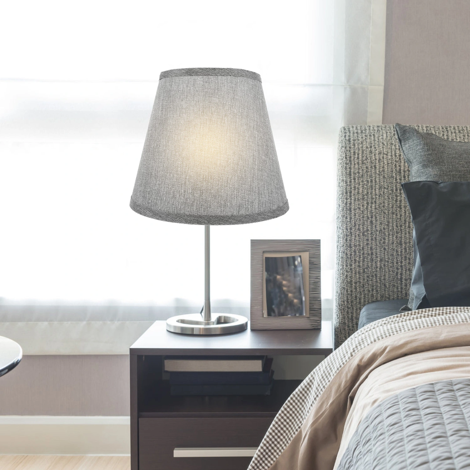 Linen Lamp Shade Drum Lampshade Bedroom Lampshade Cover for Table Lamp Bedside Lamp