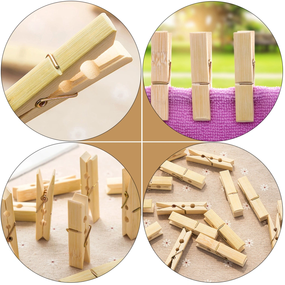 100pcs Multi-functional Wooden Clips Nonslip Laundry Fixing Clips Traceless Clothespole Clips