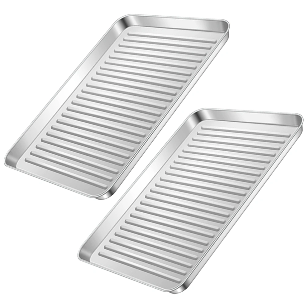 2pcs Toast Baking Tray Cookie Baking Sheet Nonstick Baking Sheet Pan Oven Baking Tray