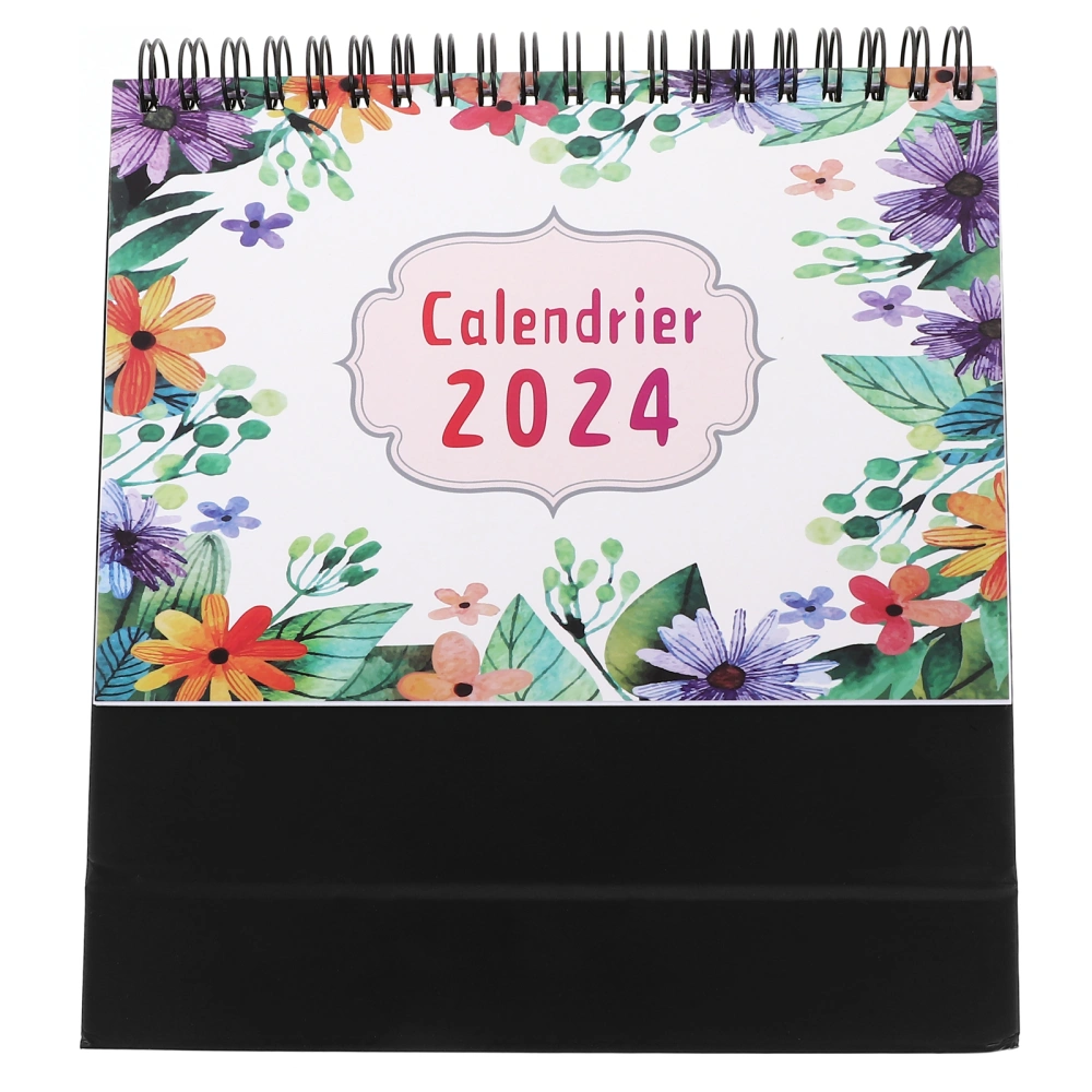 Household Calendar Daily Use Standing Calendar Decorative Monthly Calendar Home Supply (French Version)