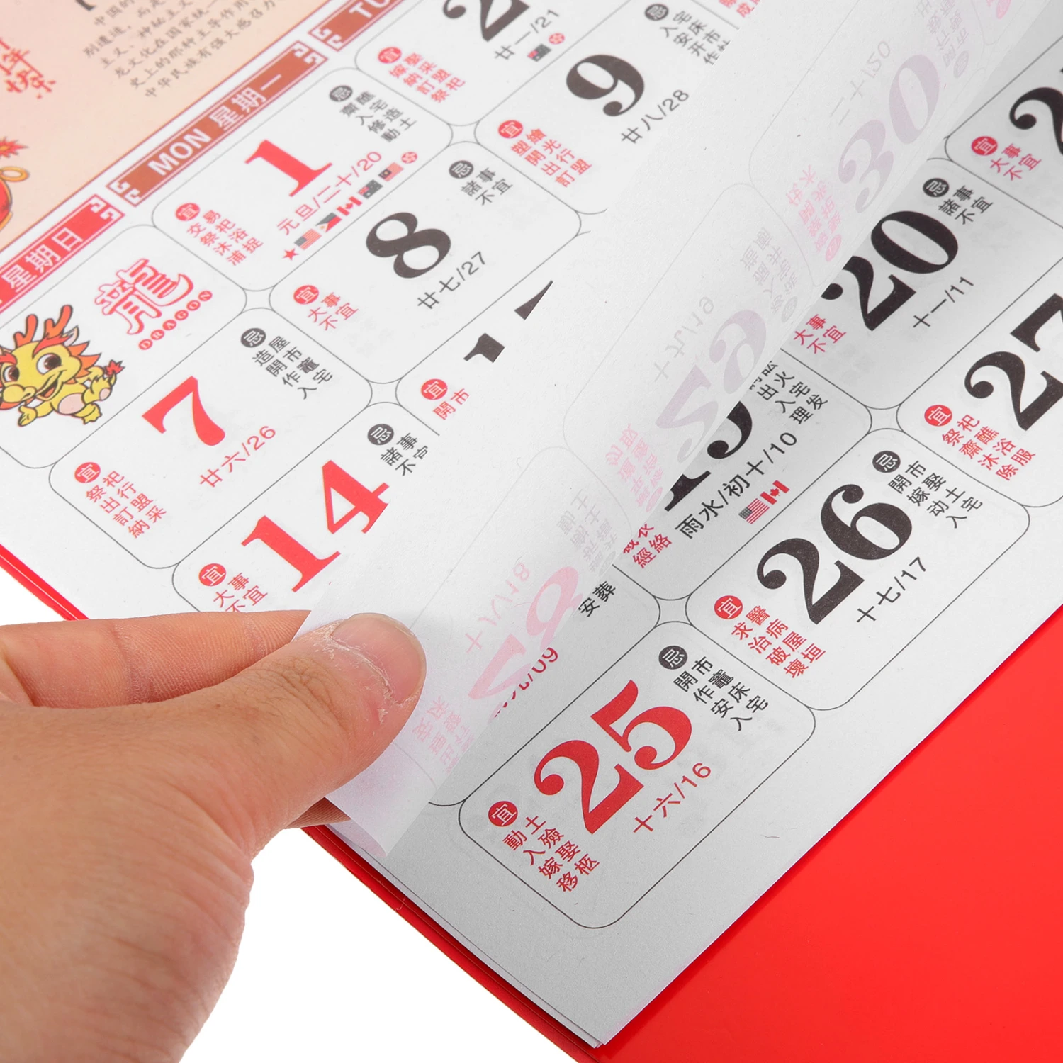Traditional Daily Calendar Chinese Style Hanging Calendar Household Monthly Calendar