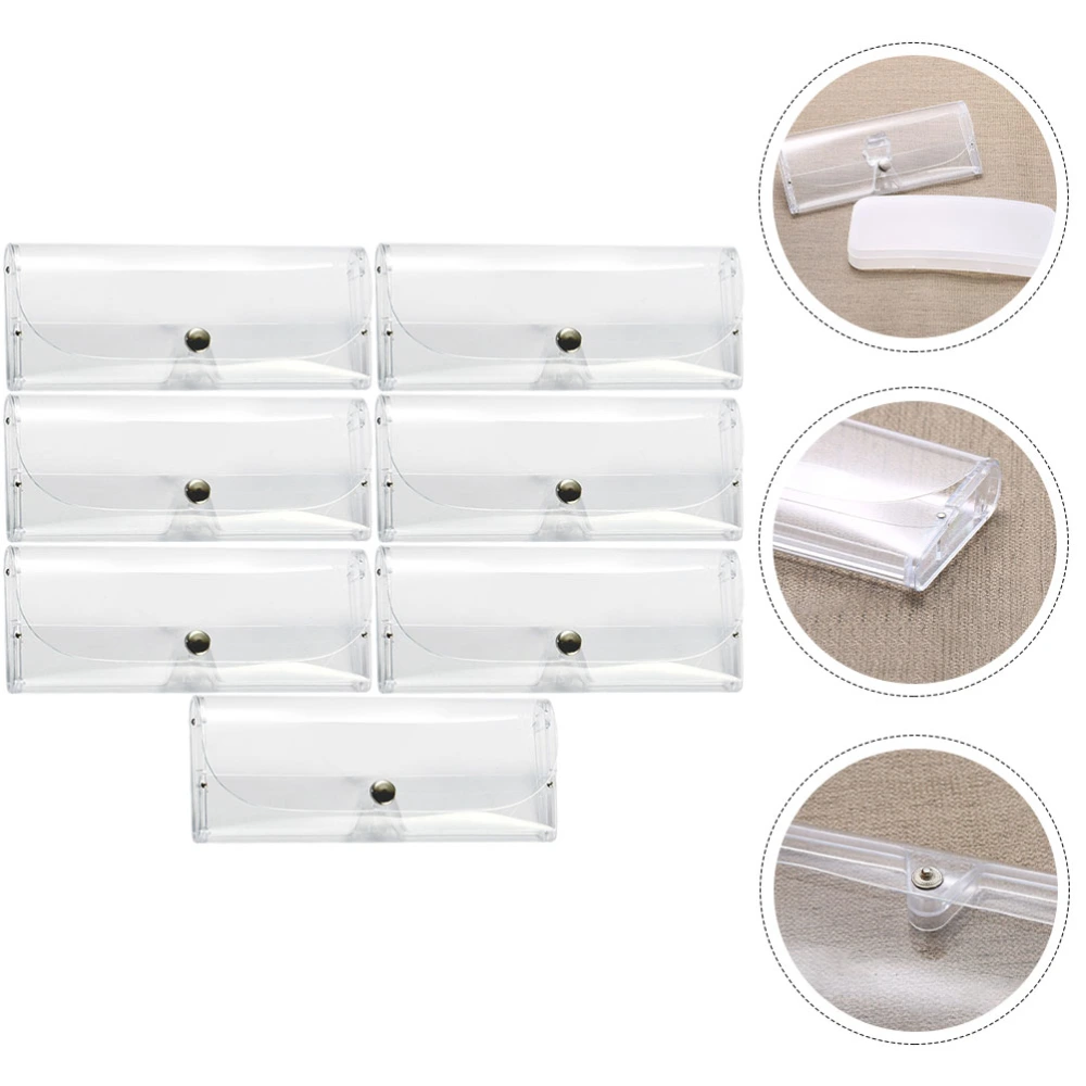 10pcs Glasses Cases Clear Eyeglasses Case Transparent Plastic Sunglasses Protective Case with Button