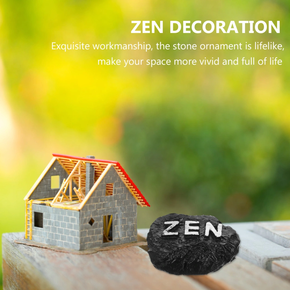 Mini Garden Lettering Stone Decoration Zen Style Resin Stone Craft Sand Table Simulated Stone Model