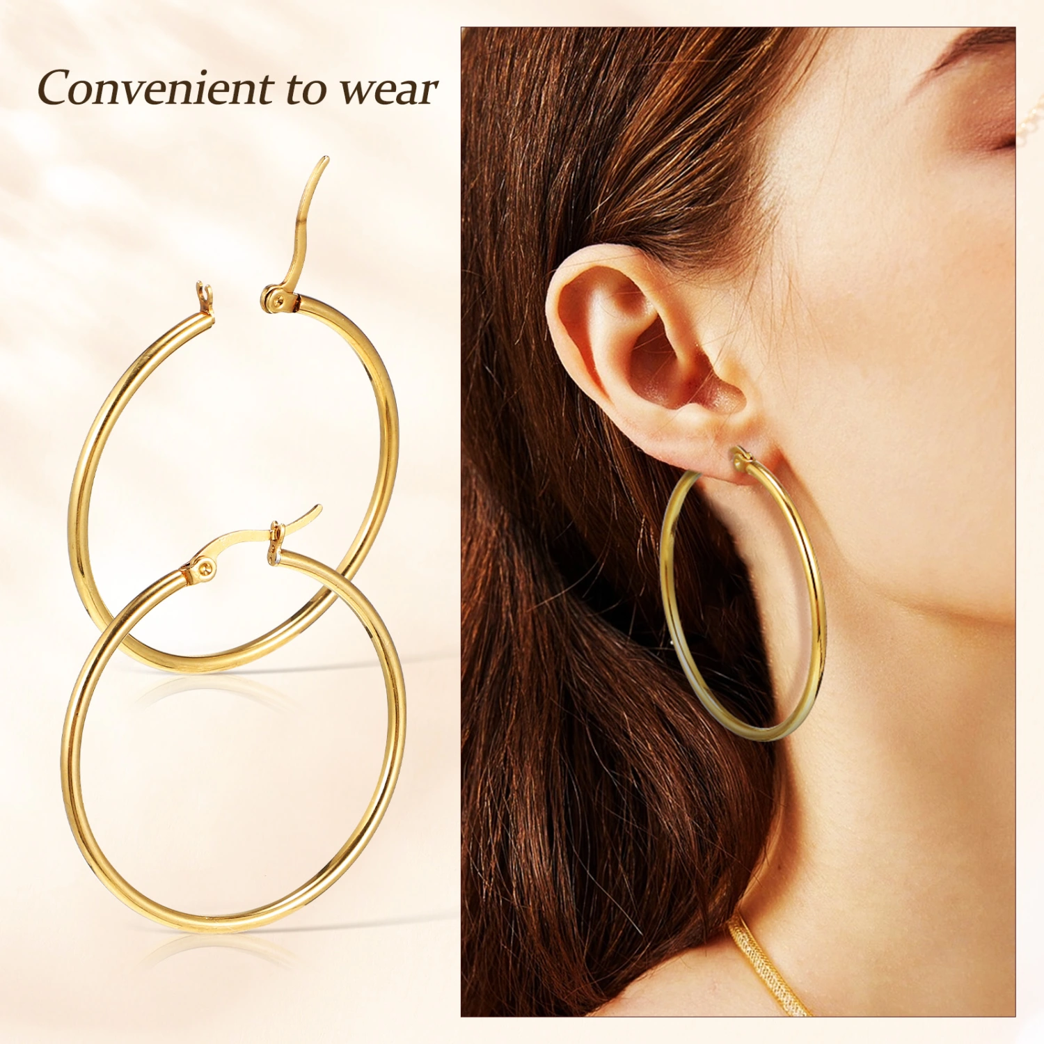 2 Pairs of Hoop Earrings Exaggerated Circle Earrings Statement Round Earrings Jewelry