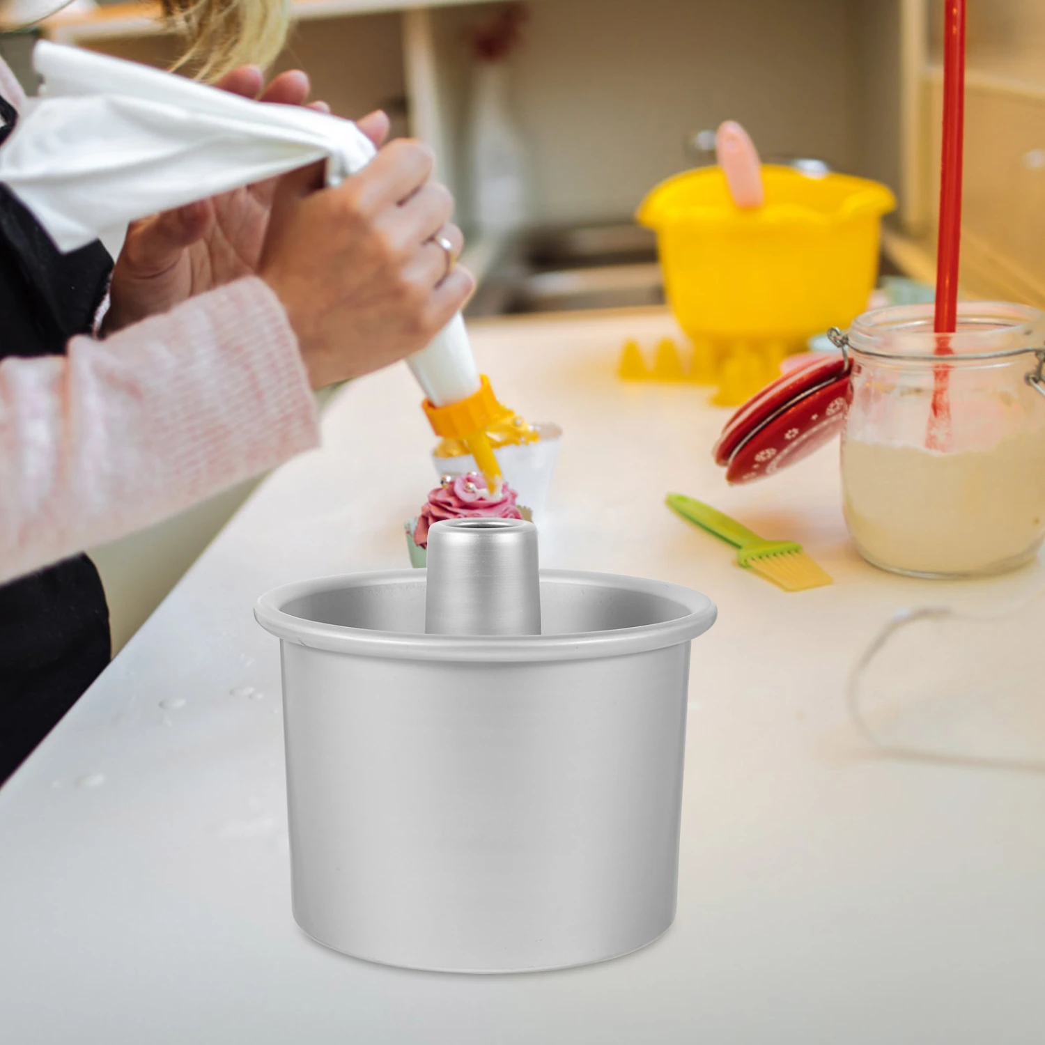 1 Set Round Cake Pan Nonstick Round Cake Pan Aluminum Alloy Cake Baking Pan with Removable Bottom