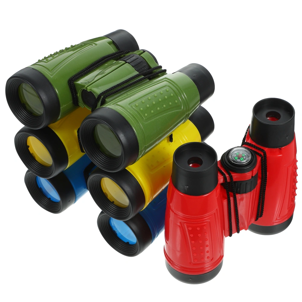 8pcs Compact Binoculars Small Telescopes Multi-function Telescopes Portable Binoculars with Compass