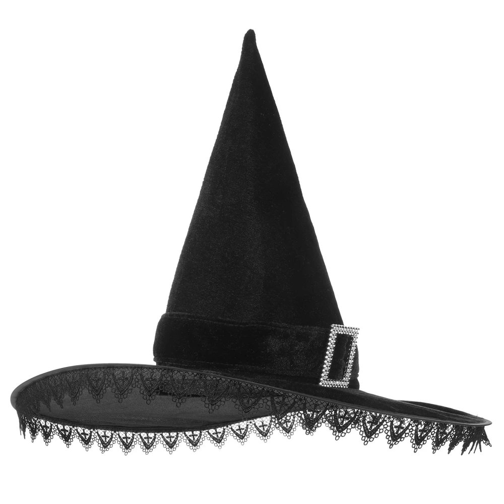 Halloween Masquerade Witch Hat Cosplay Lace Witch Hat Halloween Costume Hat