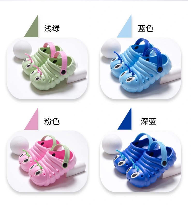 1 Pair of Caterpillar Beach Slippers Non-skid Sandals Cartoon Summer Sandals Cool Slippers