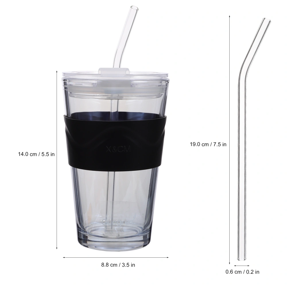 2Pcs Drinking Cup with Straw Beer Water Cup Coffee Drinking Cup Water Bottle for Beverage(450ml)