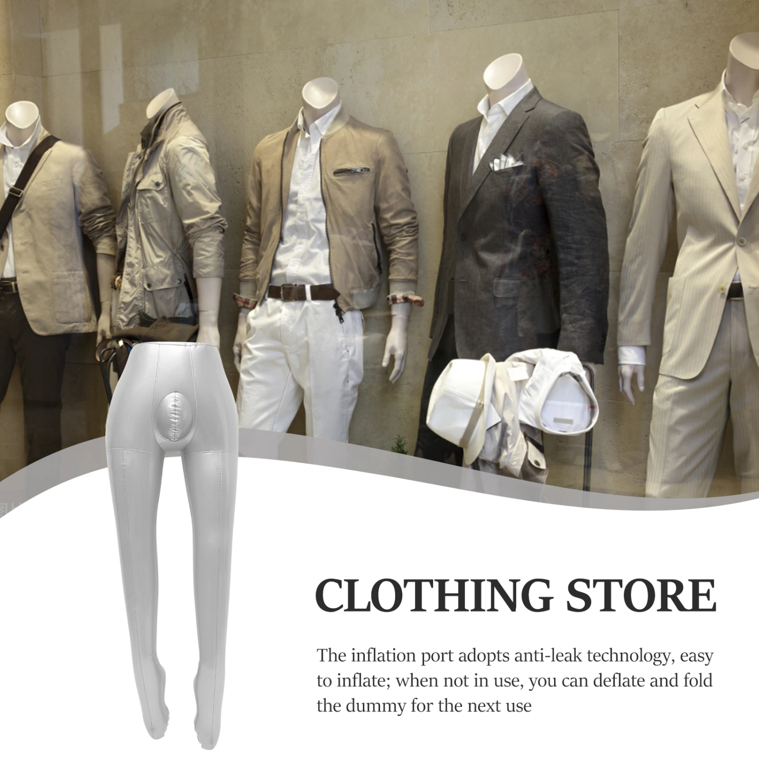 Inflatable Mannequin Male Trousers Display Mannequin Mens Pants Half Body Model for Store