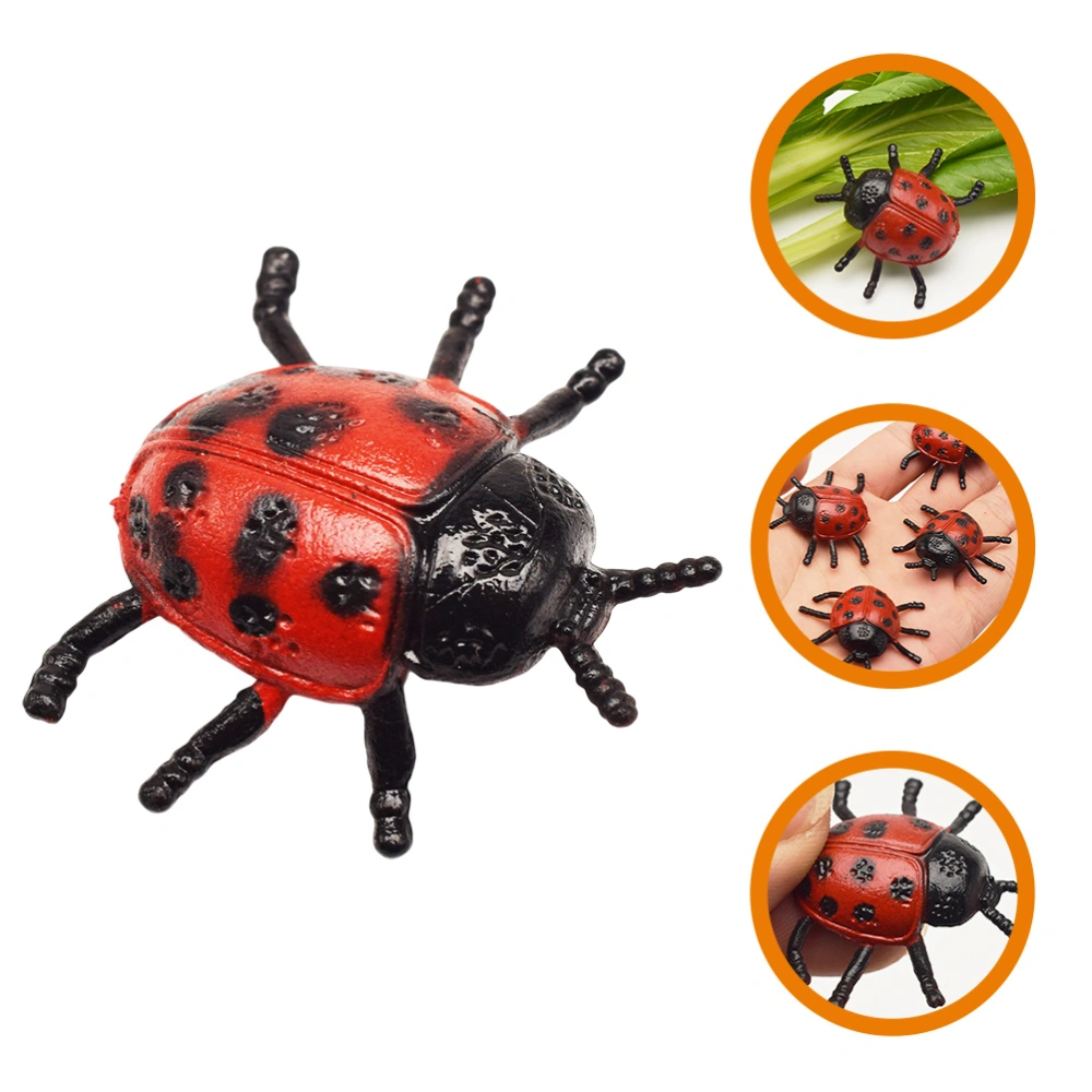 30pcs Vivid Simulation Ladybug Prank Model Kids Trick Toy Decorative Garden Fake Ladybug