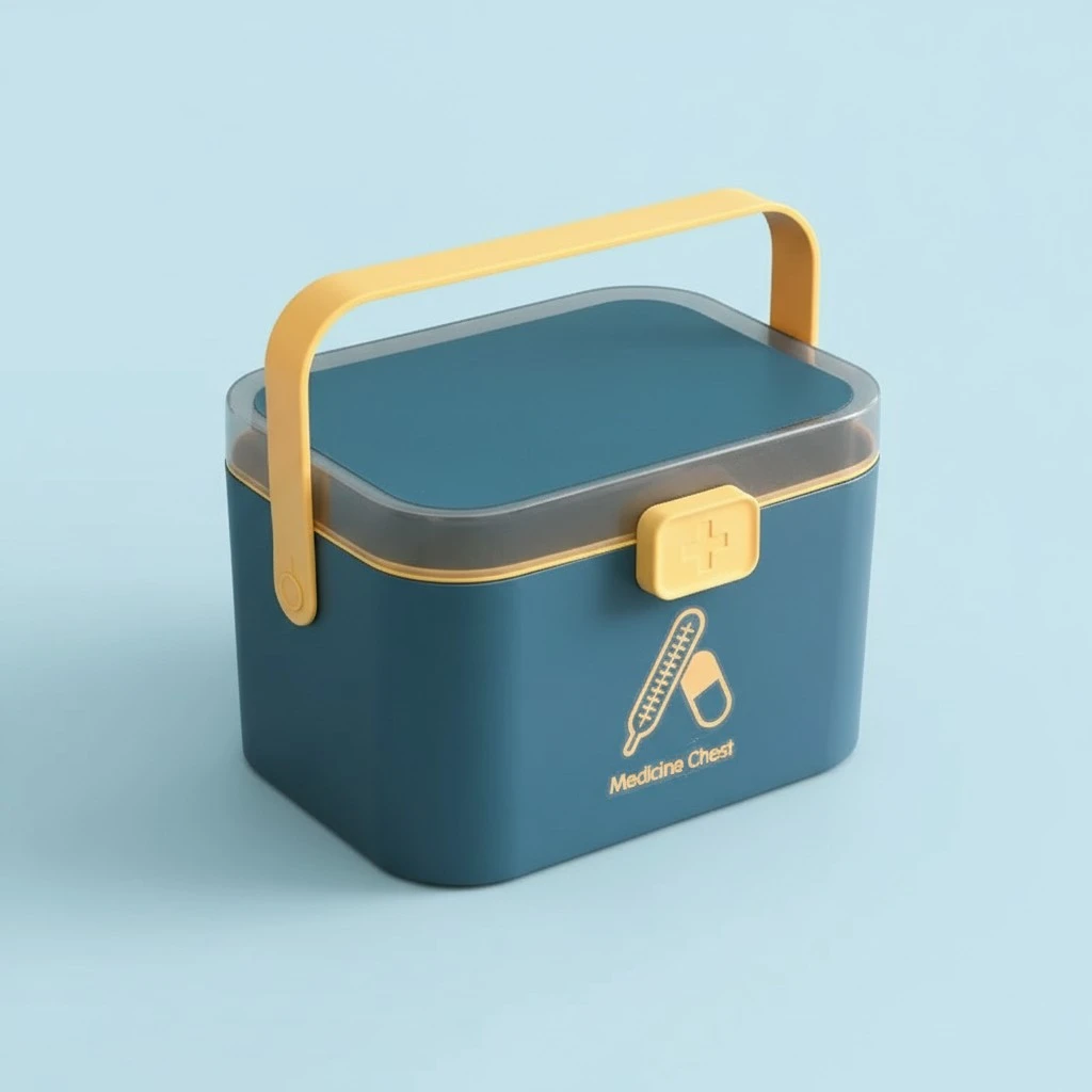 Handled Medicine First Aid Box Safety Emergency Medical Storage Case Home Supplies