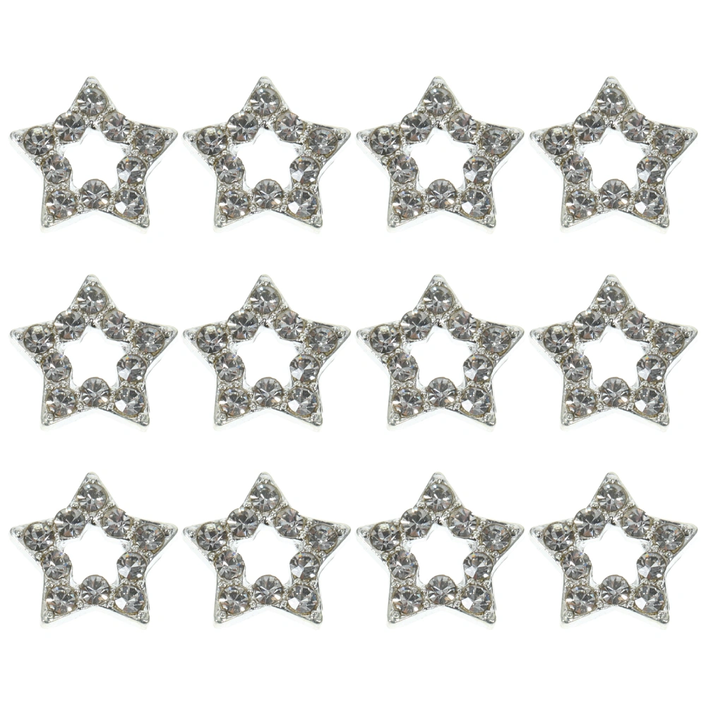 12 pcs Star Shaped Nail Charms Star Rhinestone Nails Charms Star Charms for Nails Gems