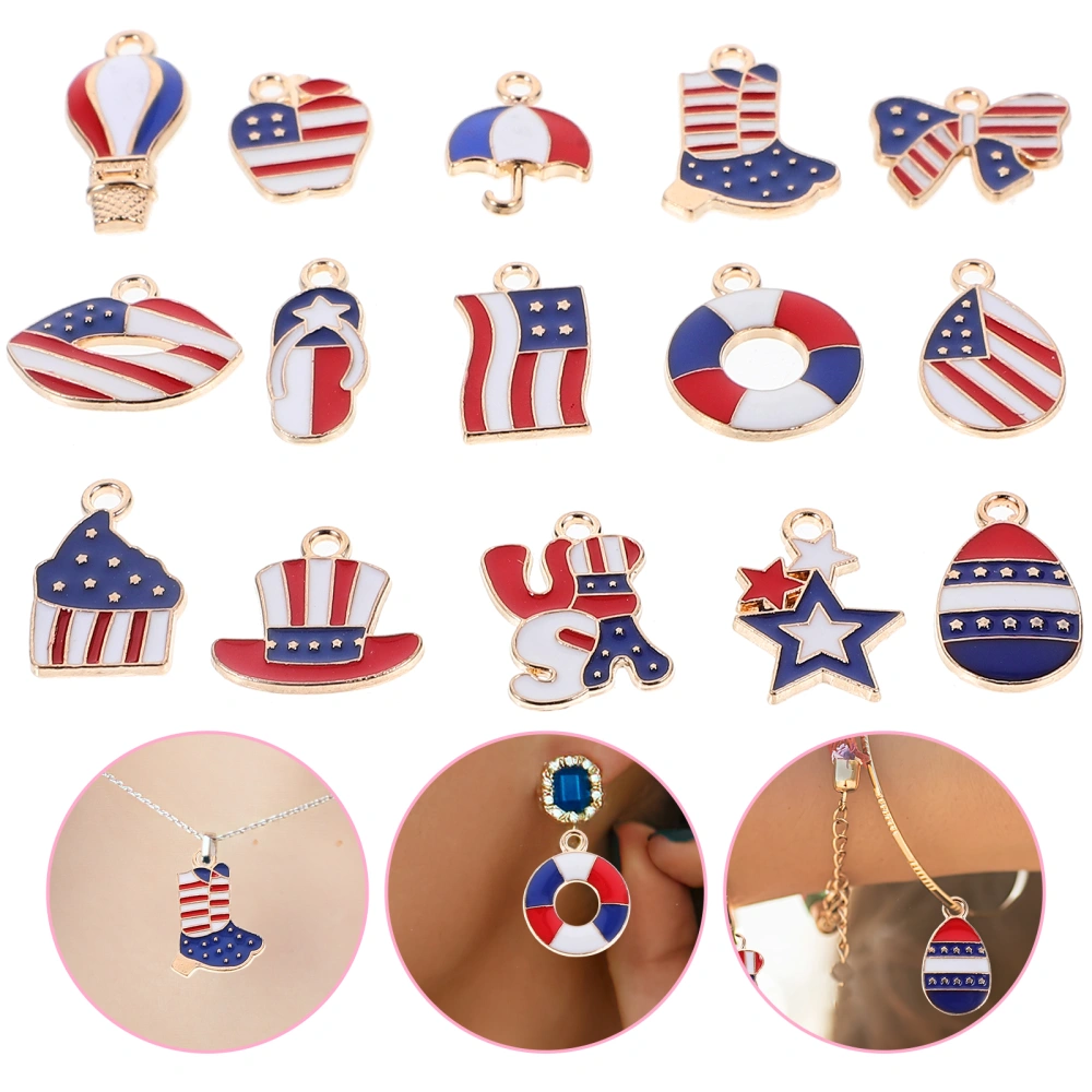 30 pcs  Independence Day Pendant Charms Key Chain Charms Jewelry Making Supplies