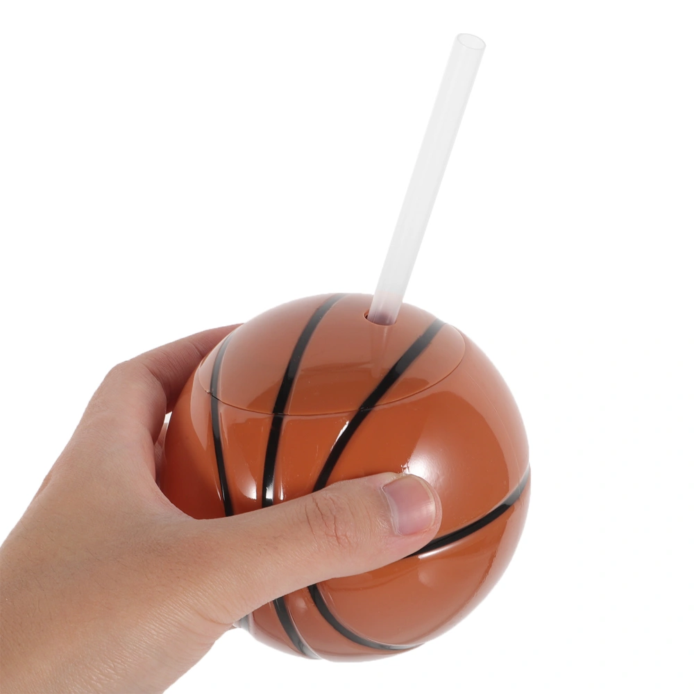 Plastic Basketball Cup Basketball Water Cup Basketball Straw Cup Plastic Sports Ball Cup