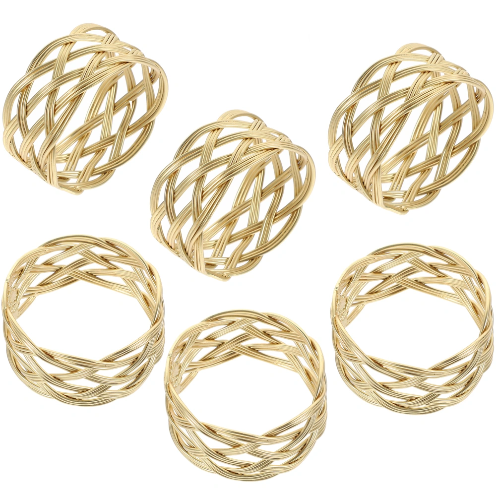 6Pcs Mesh Napkin Rings Napkin Holders Decorative Hollow Serviette Rings for Family Gatherings