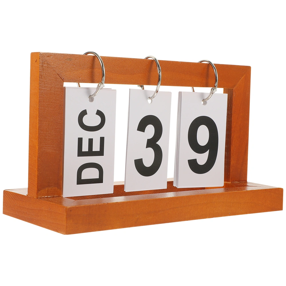 Desk Calendar Perpetual Calendar Wooden Calendar Vintage Wood Calendar Desk Flip Calendar