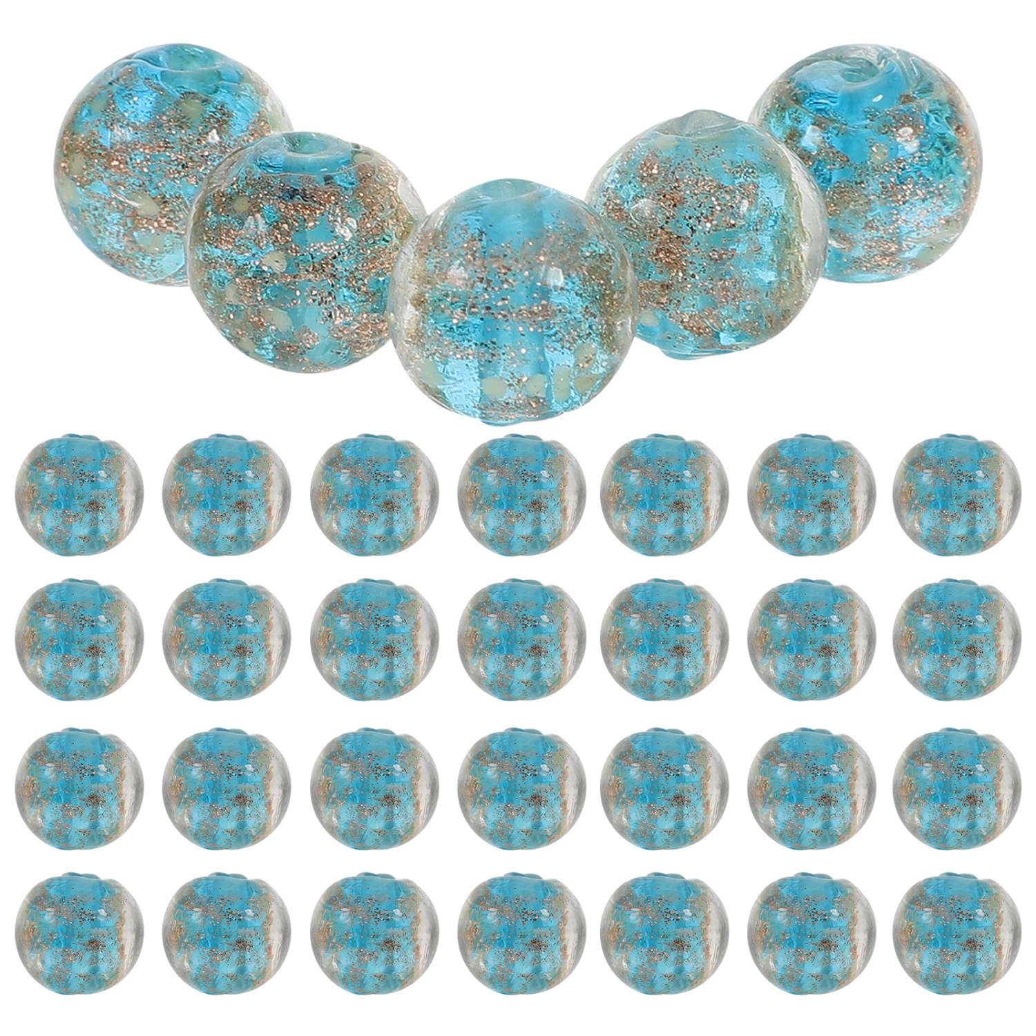 60Pcs Glass Beads Colors Glass Beads Luminous Bracelet Beads Jewelry Spacer Beads