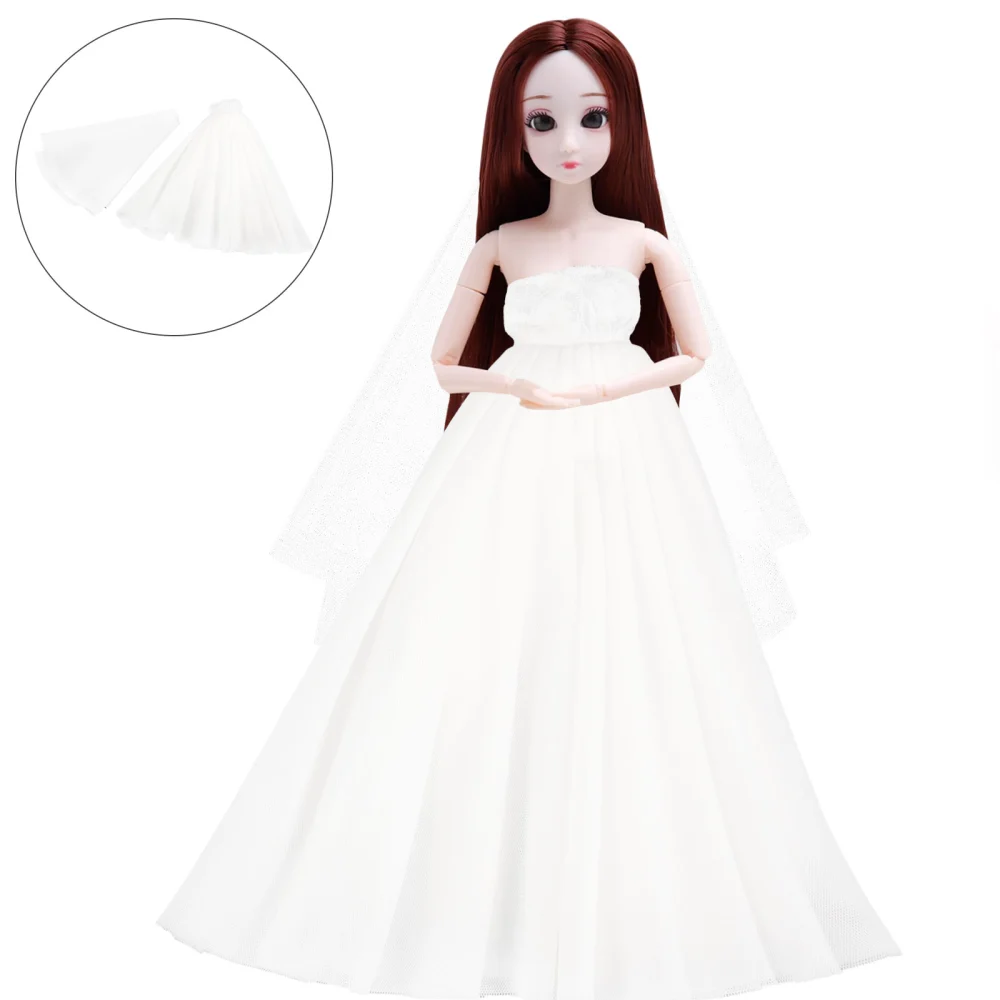 Doll Wedding Dress Decorative Small Doll Wedding Dress Photo Prop Mini Wedding Dress for Doll