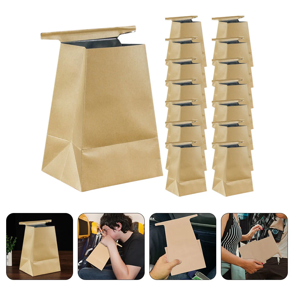 15pcs Travel Emesis Bags Disposable Throwing Bags Garbage Paper Bags Vomit Bags for Car