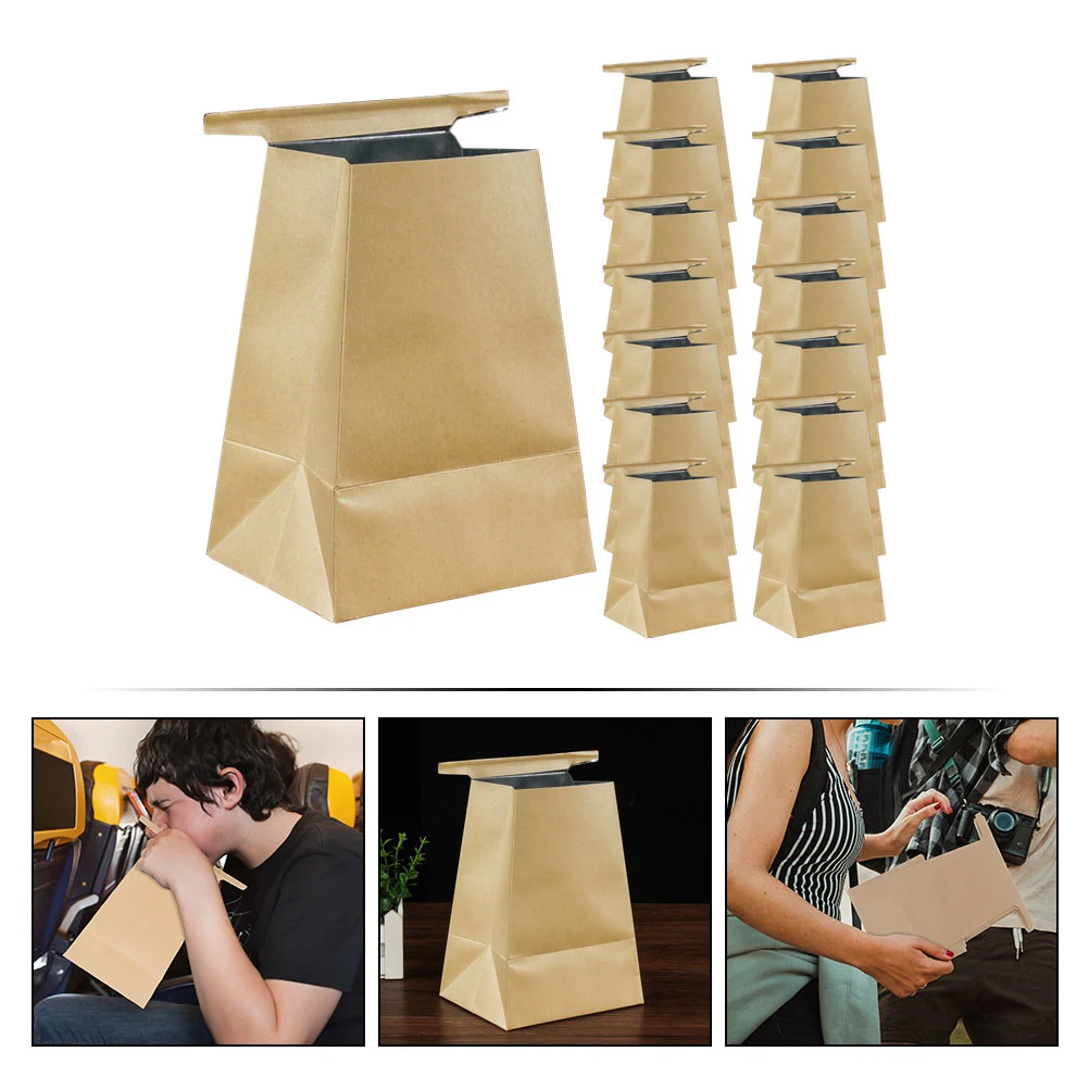15pcs Travel Emesis Bags Disposable Throwing Bags Garbage Paper Bags Vomit Bags for Car