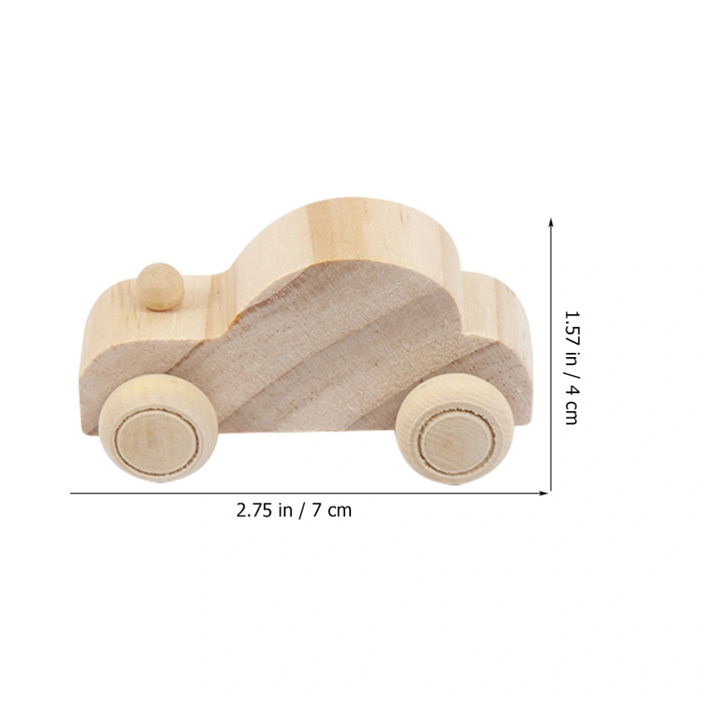 6Pcs Wood DIY Car Toys Wooden Car Crafts DIY Graffiti Cars Toy Painting Drawing Car Toy