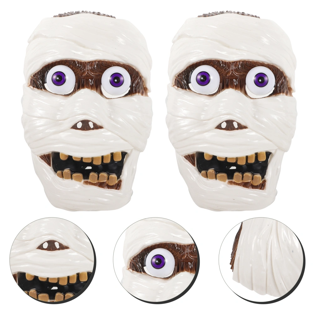 2Pcs Scary Face Horror Mask Halloween Scary Face Mask Halloween Cosplay Masquerade Mask