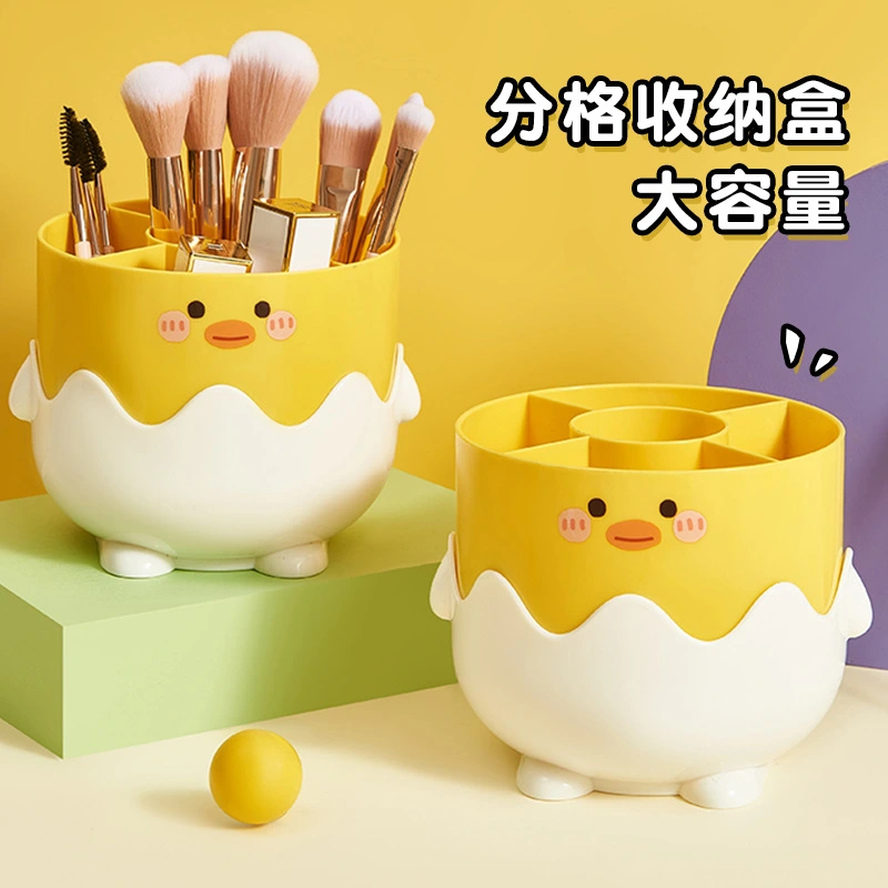 Makeup Brush Holder Desktop Brush Compartment Container Cartoon Pen Container