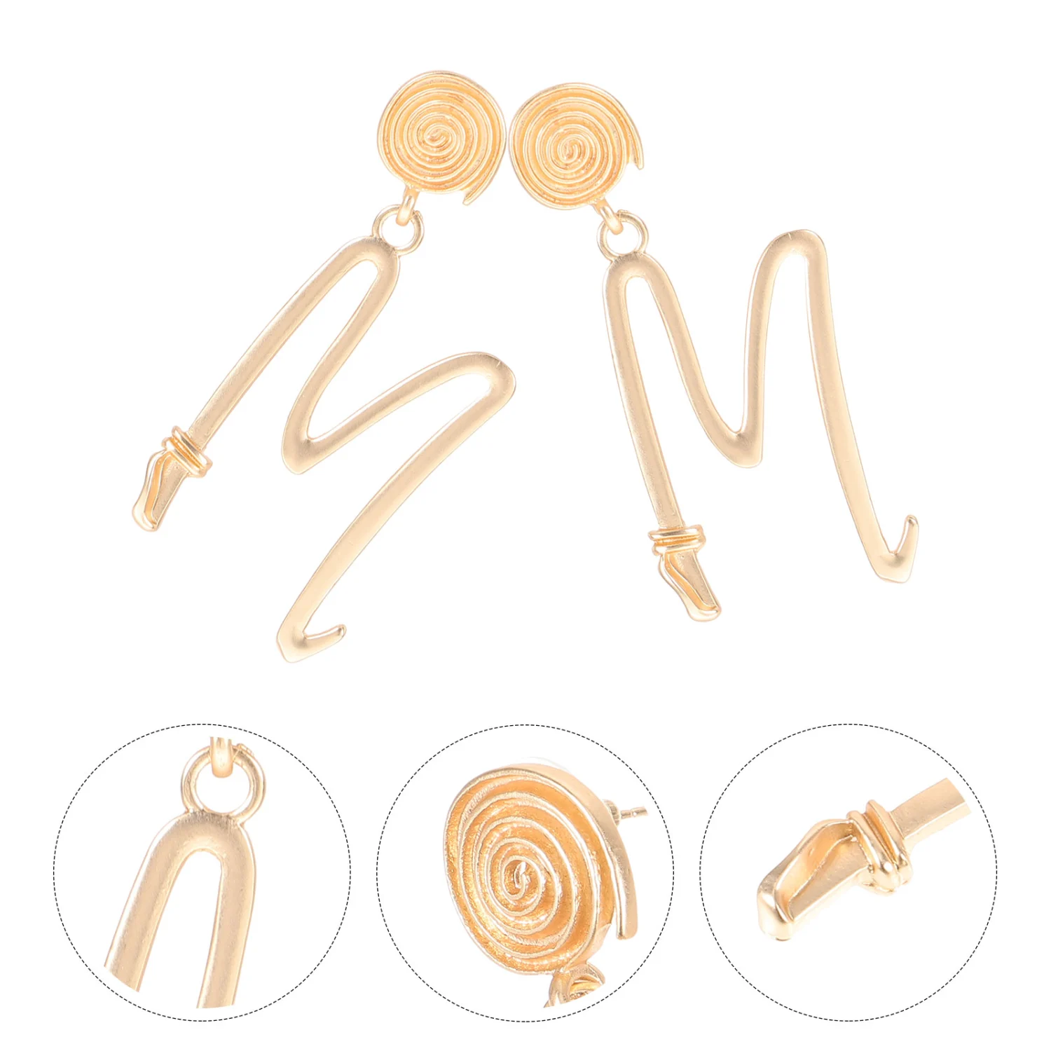 1 Pair Women Ear Studs Letter Stud Earrings Exaggerated Earrings Personalized Ear Jewelry