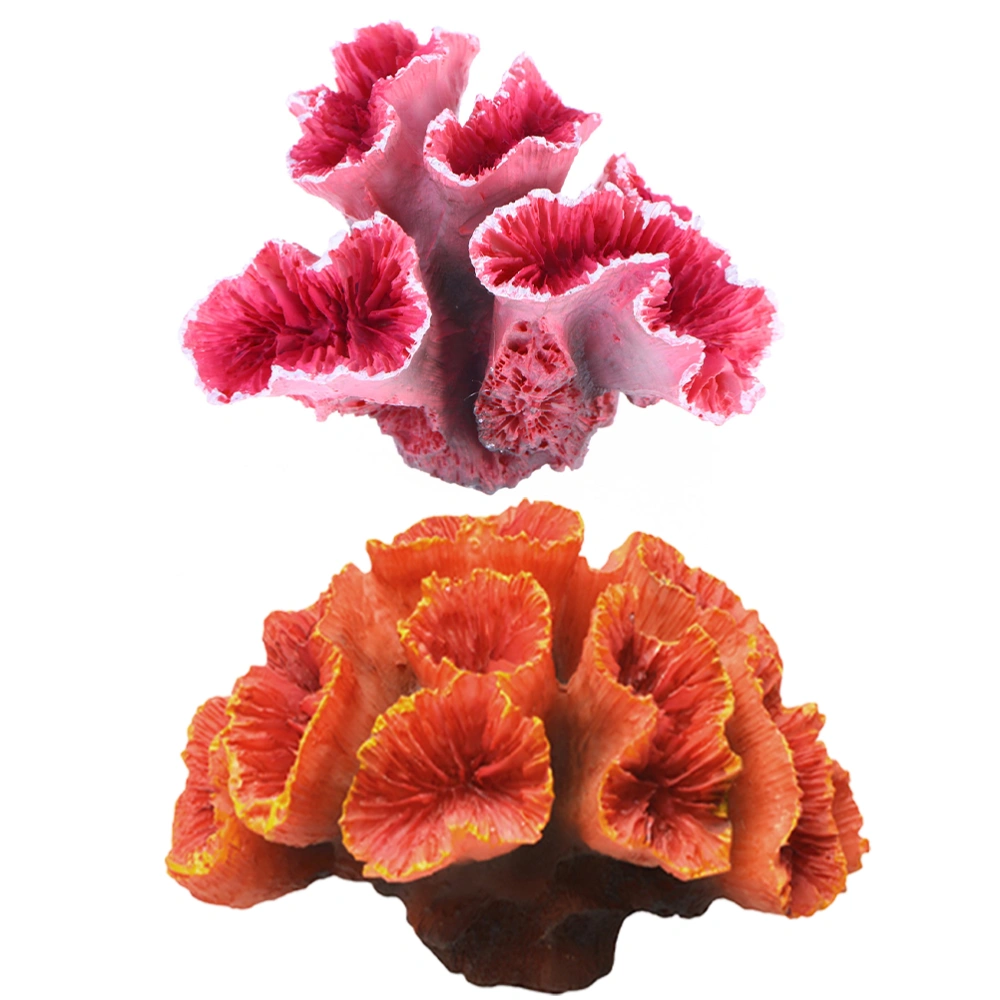 2pcs Aquarium Decoration Simulated Coral Aquarium Coral Ornament Fish Tank Decoration