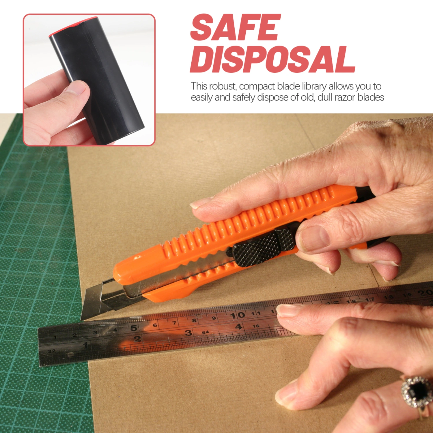 Sharps Disposal Magnetic  Case Waste Blade Storage Box Tattoo Blade Needle Trash Container