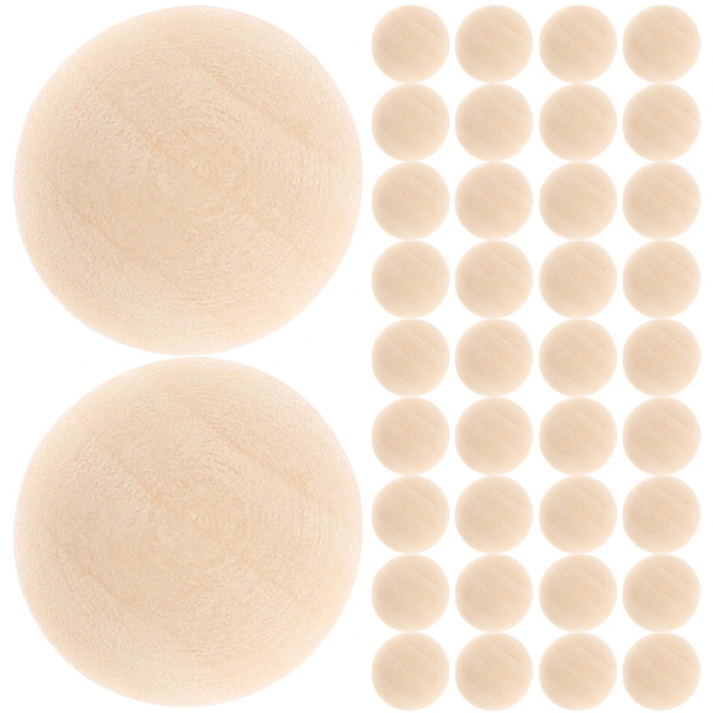 120pcs Unfinished Wood Beads DIY Crafts Supplies Half Wooden Beads For Crafts