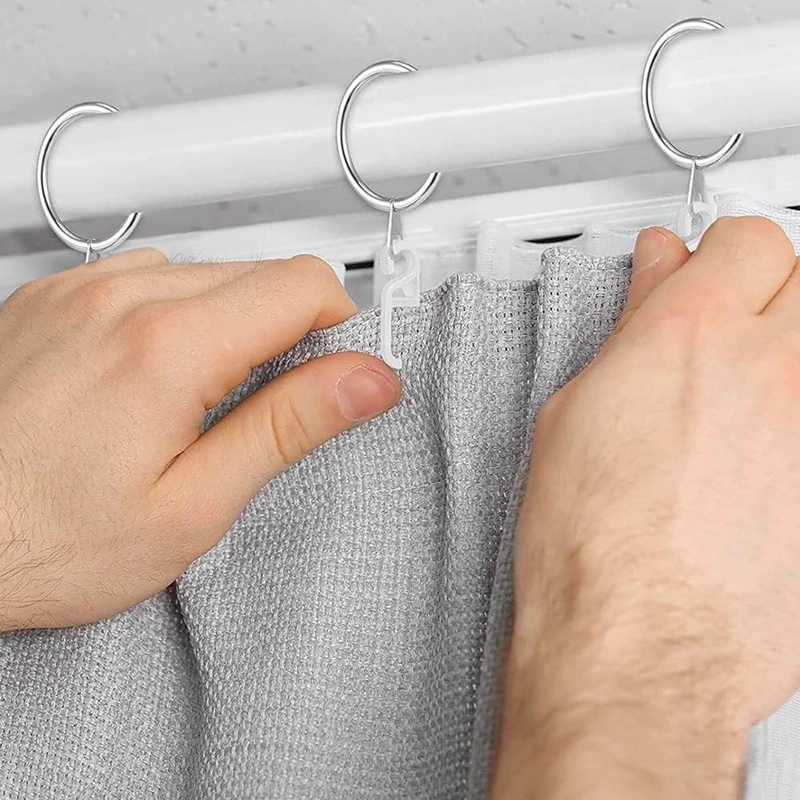 50Pcs Curtain Hooks Plastic Curtain Hooks Curtain Rail Pulley Hook Curtain Hooks for Shower Curtain