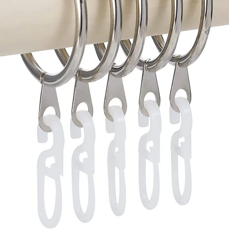 50Pcs Curtain Hooks Plastic Curtain Hooks Curtain Rail Pulley Hook Curtain Hooks for Shower Curtain