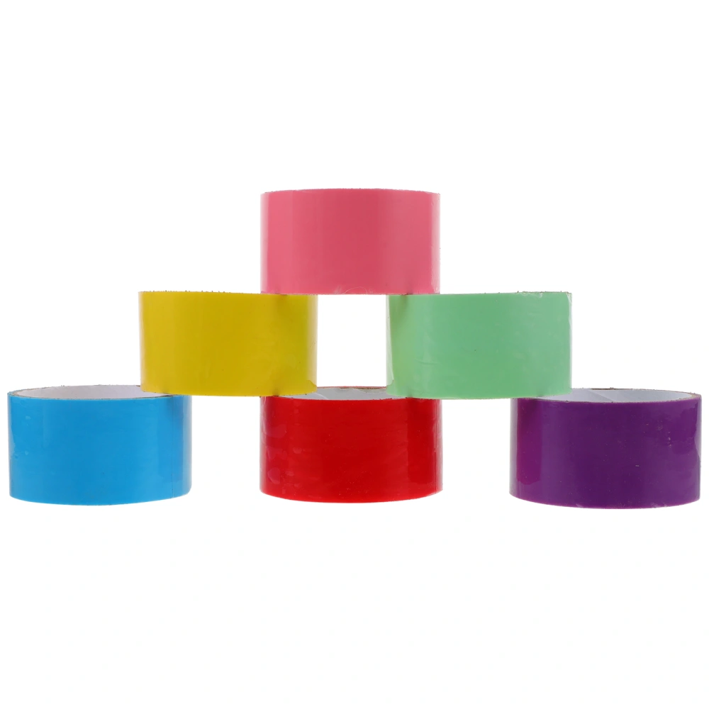 6 Rolls of Colored Tapes DIY Sticky Tapes Decorative Adhesive Tapes Sticky Balls Tapes Wide Tapes