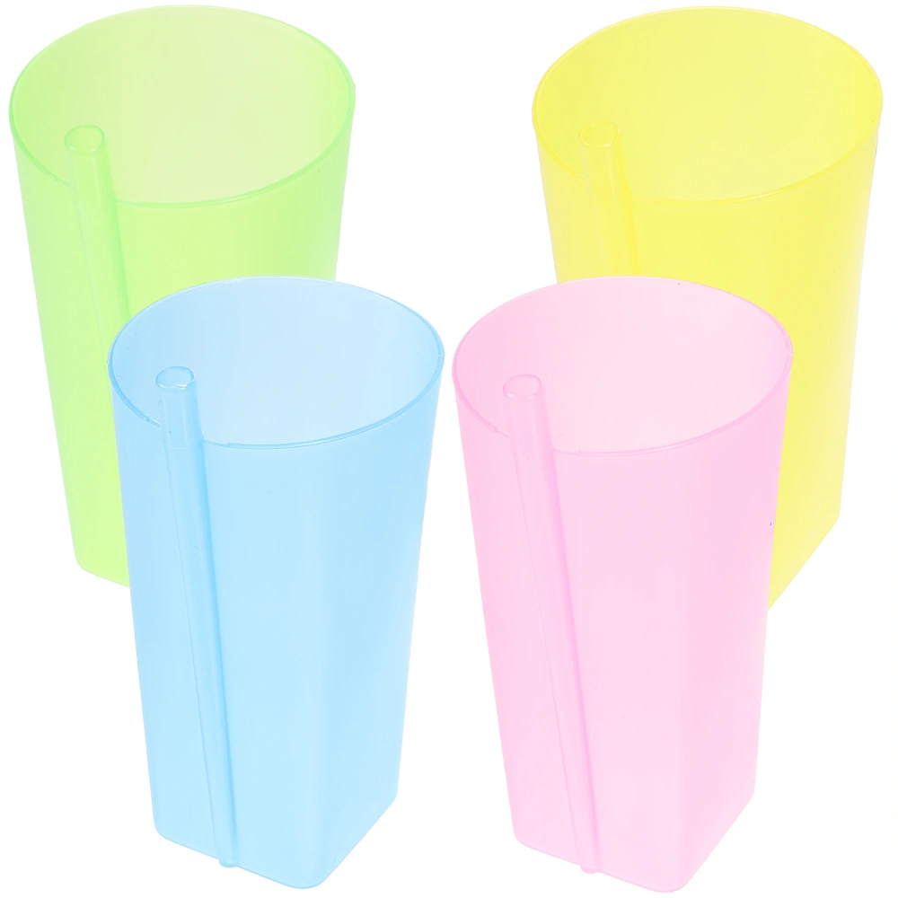 4Pcs Integrated Drinks Cups Multi-Function Juice Cups Camping Cups Straw Cups Party Supplies