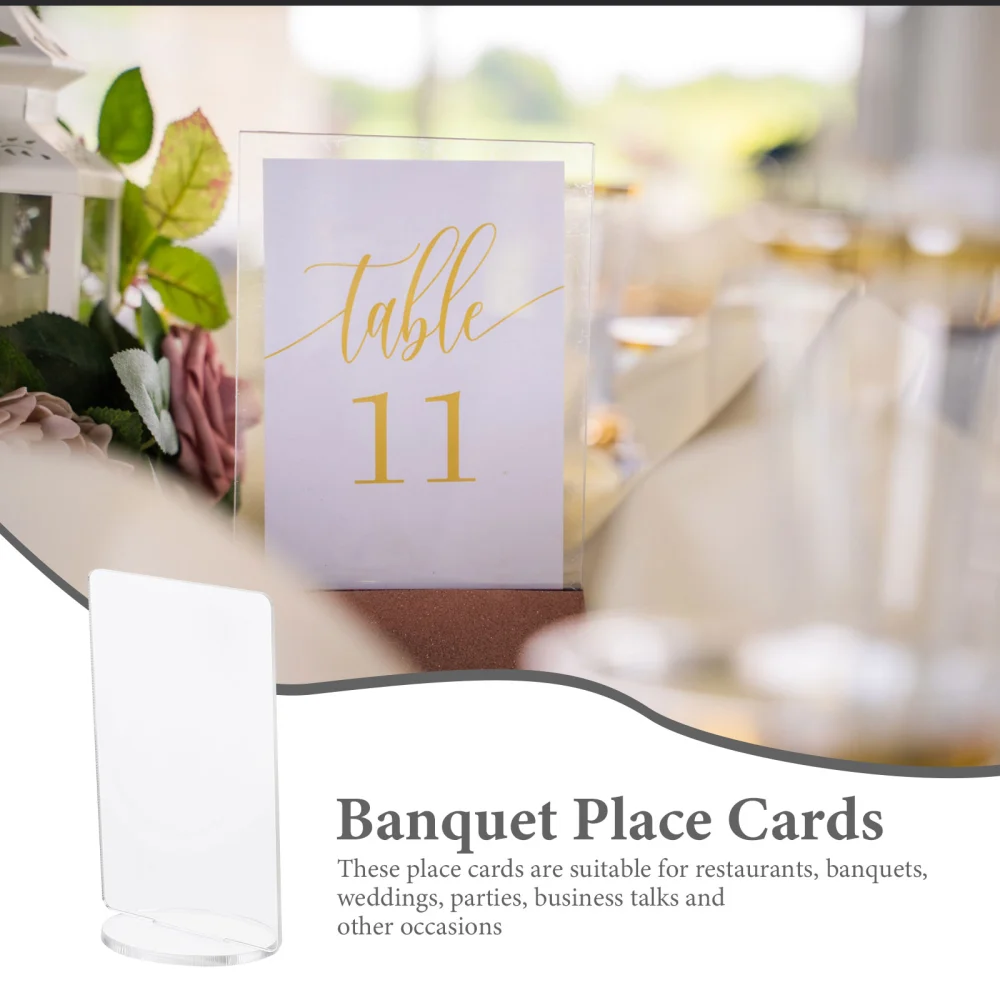 5Pcs Clear Acrylic Place Cards DIY Wedding Place Card Table Seating Cards