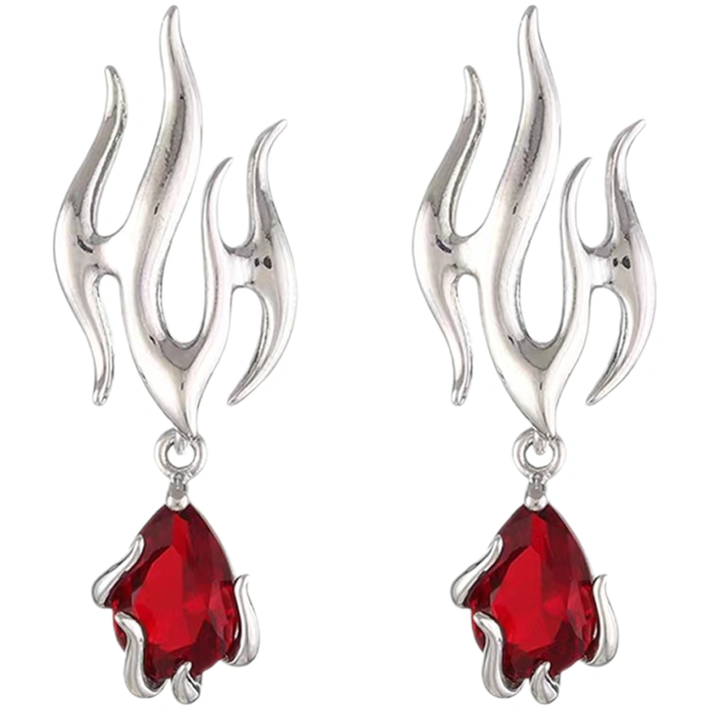 1 Pair Womens Earrings Flame Shape Charm Earrings Statement Rave Earrings