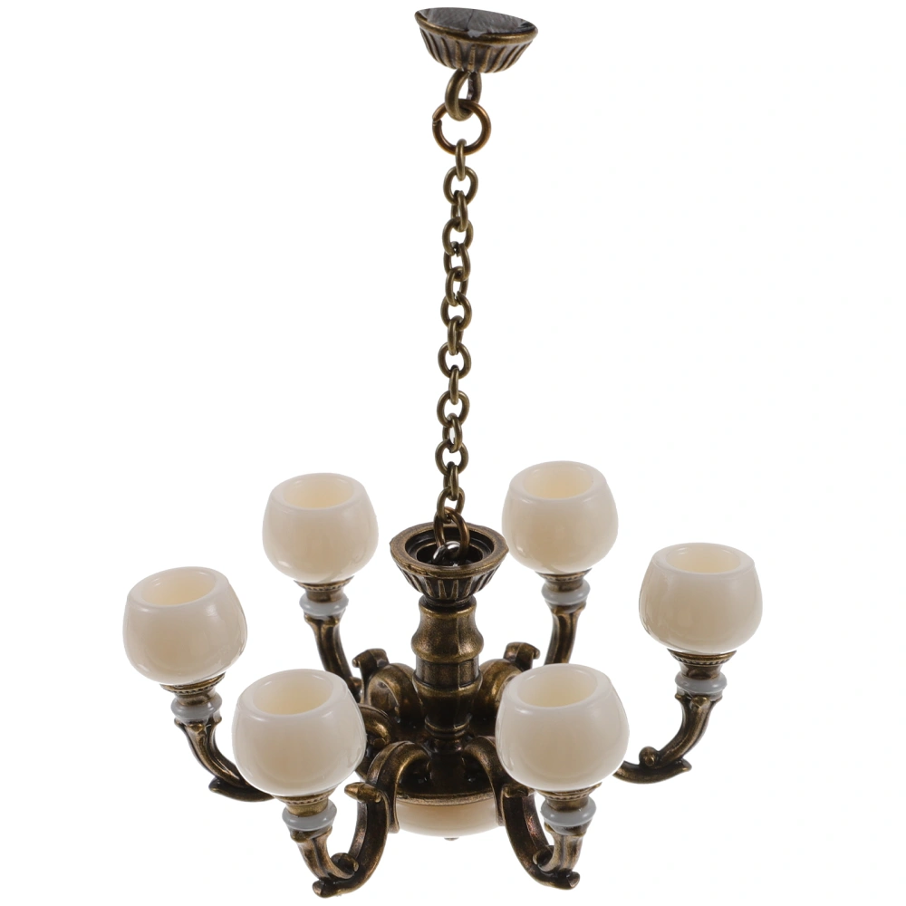 Miniature Ceiling Lamp 1/12 Scale Miniature Lamp Mini House Chandelier Prop